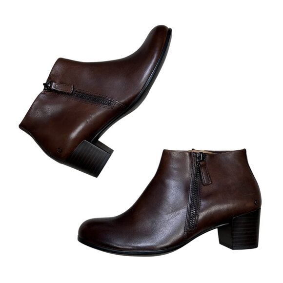 Ecco Shape 35 US6 EU37 Brown Smooth Leather Ankle Boot Streetwear - Picture 1 of 6